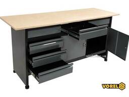 Стіл для майстерні Vorel 1700 х 600 х 840 мм 6 шухляд з лакованої бляхи 0.8-1 мм