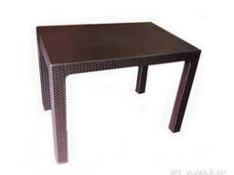 Стіл Лорі пластиковий ротанг 100*70 коричневий