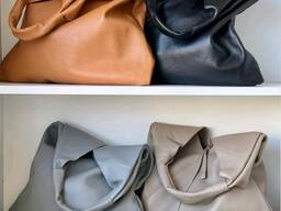 Стильная черная кожаная Итальянская большая сумка на плечо для папок формата а4 мешок