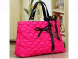 Стильная женская черная, синяя, розовая сумка из текстиля - фото 1