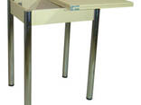 Стол кухонный раскладной Тавол Компакт ноги металл хром 50 см х 60 см х 75 см Молочный