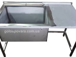 Стол с ванной моечной 800*500 из нержавейки для производства