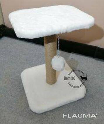 Столбик-когтеточка с лежанкой для кошек 30*30*54см
