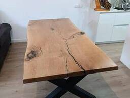 Столешница прямоугольная из дуба с живым краем 200х100 см