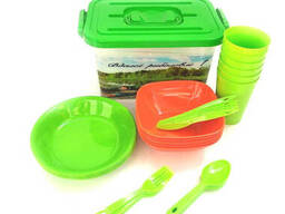 Столовый набор для пикника на 6 персоны 37 предмета Полимербыт 294-ПБ