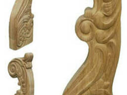 Стовп різбленний дубовий 110х280х1060 мм / Тип-2