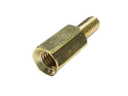 Стойка металлическая гайка/винт М3х9+6 (FM), желтая