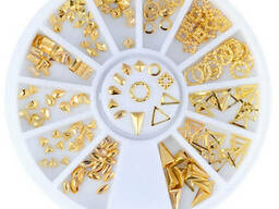 Стрази металеві фігурки в каруселі, золото.