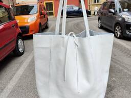 Сумка мешок белая Итальянская шоппер TS000092