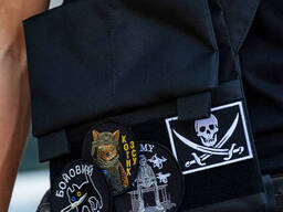 Сумка мессенджер С Кобурой. Тактическая сумка из ткани, 3 кармана, патч-панель, Cordura