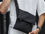Мужская сумка черная тканевая, Мужская сумка через плечо кожа, Сумка для скрытого. .. - фото 1