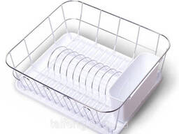 Сушка для посуды Kamille КМ-0763D из хромированной стали с поддоном белым