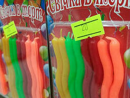 Свічки на торт в асортименті висота 8см