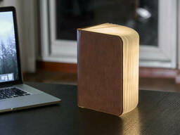 Лампа книга Gingko Smart Book Светильник блокнот 400 лм (Коричневая кожа)