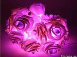 Светодиодная гирлянда розовые Розы 2м 20LED на батарейках АА - фото 2