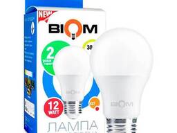 Світлодіодна лампа BIOM BT-511 А60 12W E27 3000K (Груша)