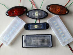 Светодиодный габаритный фонарь для прицепа, фонарь маркерный (универсальный) белый