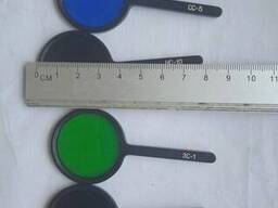 Светофильтры для микроскопа оптические цветные стекла комплект 4 шт