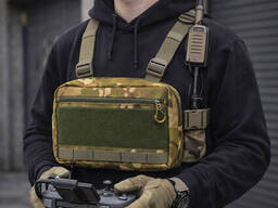Тактическая нагрудная сумка Multicam Cordura 1000D с Molle и патч-панелью, 5 карманов...