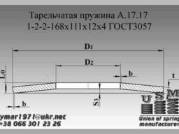 Тарельчатая пружина клети обжимной II-4-2-250х100х12х6. ..