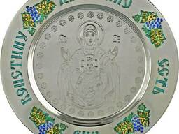 Тарелка церковная серебряная Голгофа 2.7.0155