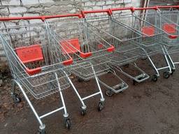 Тележки торговые для магазинов б/у, покупательские тележки 80 Л. б/у