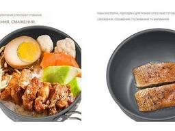 Tentock Походные кастрюли и сковородки 4 в 1 Набор для приготовления пищи на открытом. ..