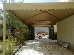 Тентовые навесы, покрытия, накрытия, укрытия с покрытием ПВХ