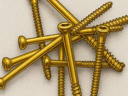 Титановые винти золотистый цвет.