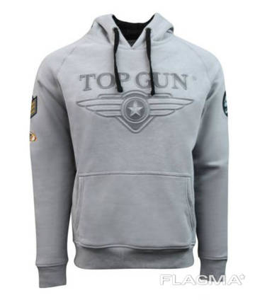 Толстовка Top Gun 3D Logo Hoodie (серая)