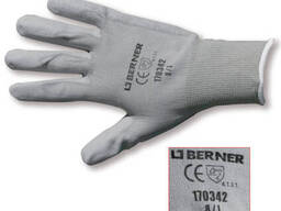 Тонкие бесшовные рабочие перчатки Berner 8 размер
