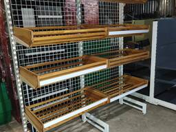 Торговий хлібний стелаж бу, торгівельні стелажі бв, полиці для хліба бу, стійка для хліба