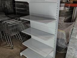 Торговий стелаж односторонній б у, стелажі металеві б у, торговий стелаж бу