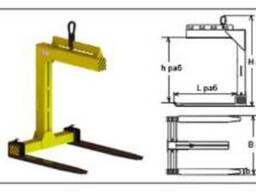 Траверса для поддонов. Вилочный захват. Захват для паллет. Кран-виллиы