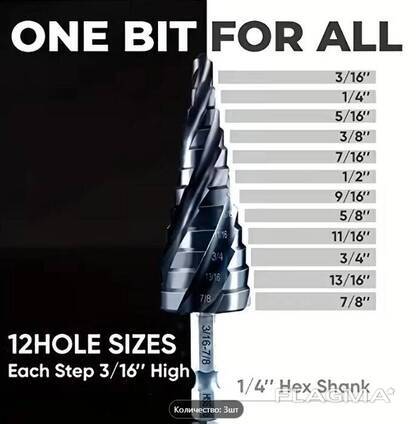 Три ступенчатых сверла для метчиков UNC UNF