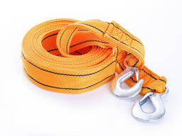 Трос буксирувальний 4,5м*50мм 3т (посилений з подвійною пряжкою) (гак) (в блістері) СИЛА