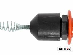 Трос для очищення каналізаційних труб на бобіні YATO 6 мм x 7.6 м з шпінделем до дрилі