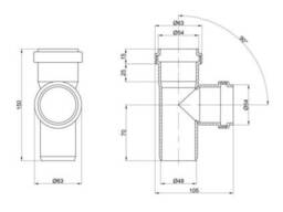 Трійник ПВХ каналізаційний 50, 90°