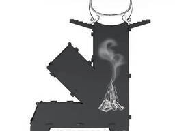 Турбо печь походная, ракетная печь, горелка на дровах разборная турбо піч