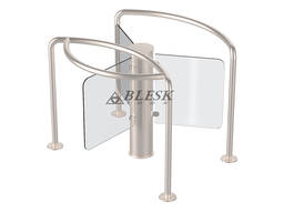 Турникет роторный трехлопастной полуростовой из нержавеющей стали и стекла RIO Glass