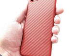 Ультратонкий пластиковый чехол Carbon iPhone 7 Plus/8 Plus red - фото 1