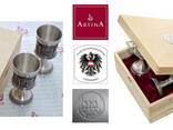 Уникальные оловянные наборы для вина Артина барельефами Дюре