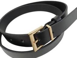 Универсальный женский кожаный ремень Skipper черный, ширина 3 см