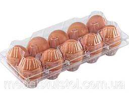 Упаковка для куриных яиц прямоугольная 10 ячеек прозрачная (wt10)