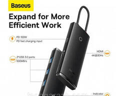 USB-Hub Baseus Lite Series 5-Port Type-C HUB Docking Station (Type-C to. ..