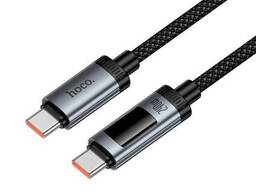 USB кабель Type-C на Type-C HOCO U148 Lord для быстрой зарядки с дисплеем (1.2m, 240W...