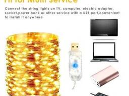 USB светодиодный гирлянда 2М 8Mode Дистанционное управление