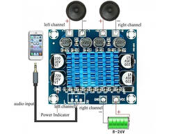 Усилитель звука XH-A232 - 2 x 30 Вт - чип TPA3110 - DC 8-26V 3A