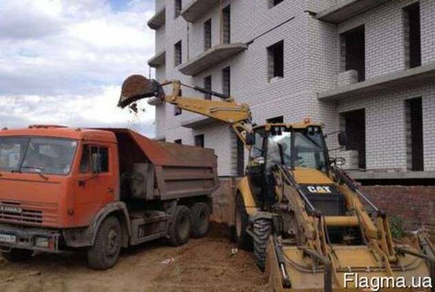 Услуги аренда экскаватора погрузчика CAT и самосвалов KAMAZ
