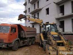 Услуги аренда экскаватора погрузчика CAT и самосвалов KAMAZ